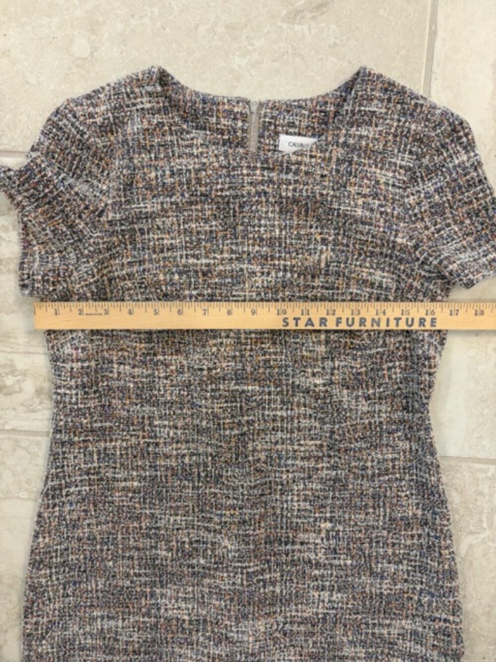 Calvin Klein Women Multicolored Tweed Sheath Dress Sz 10 Business Chic Preppy - Picture 10 of 10